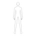 Fashion template of standing men with wide legs. Royalty Free Stock Photo