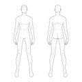 Fashion template of standing men. Royalty Free Stock Photo