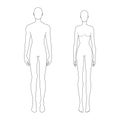 Fashion template of standing men and women. Royalty Free Stock Photo