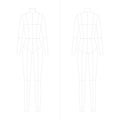 Fashion template for women body technical drawings. Royalty Free Stock Photo