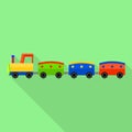 Fashion toy train icon, flat style Royalty Free Stock Photo