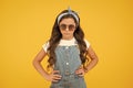 Fashion trend. You can have anything you want in life if dress for it. Little fashionista. Cute kid fashion girl. Summer Royalty Free Stock Photo