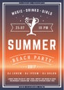 Fashion tropical cocktail refreshment alcohol beverage summer beach party poster template vector