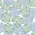 Fashion tropical palm leaves seamless pattern