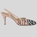 Fashion typography, shoe typography, shoes typography, slingback typography, fashion calligraphy, fashion history, shoe history.