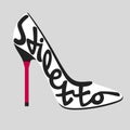 Fashion typography, shoe typography, shoes typography, stiletto heel typography, fashion calligraphy, fashion history.