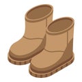 Fashion ugg boots icon, isometric style