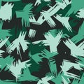 Fashion urban camouflage. Hand drawn camo with brush strokes. Grunge wing pattern. Vector seamless abstract texture