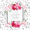 Fashion vector design square card with black confetti background