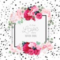 Fashion vector design square card with black confetti background