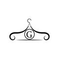 Fashion vector logo. Clothes hanger logo. Letter logo. Tailor emblem. Wardrobe icon - Vector design