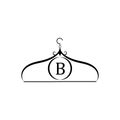 Fashion vector logo. Clothes hanger logo. Letter B logo. Tailor emblem. Wardrobe icon - Vector design