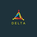 Fashion vector logo design. Delta sign. Geometric ornament. Business emblem. Design element Royalty Free Stock Photo