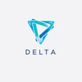 Fashion vector logo design. Delta sign. Geometric ornament. Business emblem. Design element Royalty Free Stock Photo