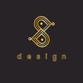Fashion vector logo. S letter logo. Jewellery emblem Royalty Free Stock Photo