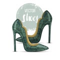 Fashion vector sketch womens shoes.