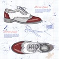 Fashion vector sketch womens shoes.