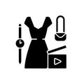 Fashion video black glyph icon