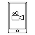 Fashion video recording icon, outline style