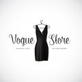 Fashion Vogue Store Logo Template With Black Dress Royalty Free Stock Photo