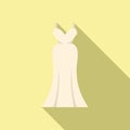 Fashion wedding dress icon flat vector. Woman shower