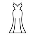 Fashion wedding dress icon outline vector. Woman shower