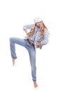 Fashion woman dancing Royalty Free Stock Photo