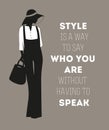 Fashion woman with quote.