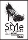 Fashion Woman shoe. Black and white Royalty Free Stock Photo