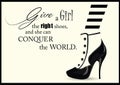 Fashion Woman shoe with quotes.