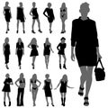 Fashion woman silhouettes Royalty Free Stock Photo