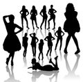 Fashion Woman Silhouettes Royalty Free Stock Photo