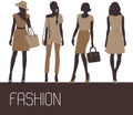 Fashion woman solhouettes. Royalty Free Stock Photo