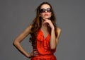 Fashion woman wearing stylish sunglasses Royalty Free Stock Photo