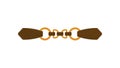 Fashion women leather belt with golden rings. Stylish female waistband. Trendy accessory. Flat vector design