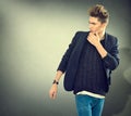 Fashion young model man portrait Royalty Free Stock Photo