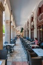 A cafe of Liston in Corfu, Greece Royalty Free Stock Photo