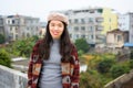 Fashionable Asian girl on the rooftop Royalty Free Stock Photo