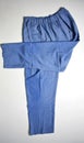 fashionable baggy blue trousers