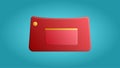 Fashionable beautiful beauty glamorous trend red women bag clutch bag on a blue background. Vector illustration