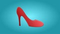 Fashionable beautiful beauty glamorous trendy red women shoes with big heels stilettos on a blue background. Vector illustration