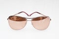 Fashionable beige sunglasses of Chanel brand