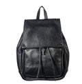 Insulated black leather backpack