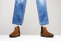 Fashionable Boots and jeans set whithout model