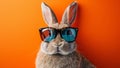 Fashionable Bunny Portrait in Vibrant Summershade Sunglasses