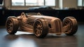 Wooden 3d Printed Race Car Inspired By Iris Van Herpen
