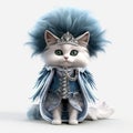 Fashionable Cat In Royal Outfit: 3d Illustration With Sparklecore Aesthetic
