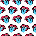 Fashionable colorful mouth seamless pattern