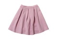 Fashionable concept. Pink skirt flat lay. Isolate on white background