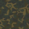 Geometric camouflage pattern. Seamless texture. Abstract green military or hunting camo background. Vector Royalty Free Stock Photo